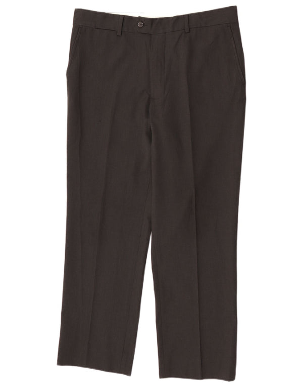 Zara Ανδρικό ίσιο παντελόνι EU 44 Large W34 L27 Μαύρο πολυεστέρα