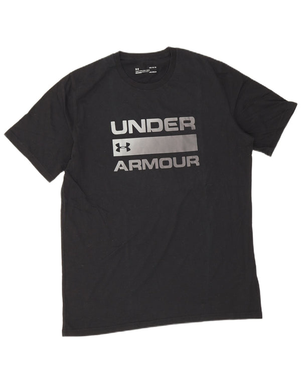 Under Armour Mens Heat Gear Graphic T-Shirt Top Large Μαύρο