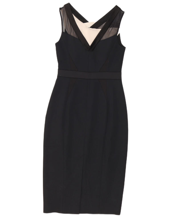 Γυναικείο Αμάνικο Bodycon Φόρεμα Karen Millen UK 12 Medium Black Colourblock