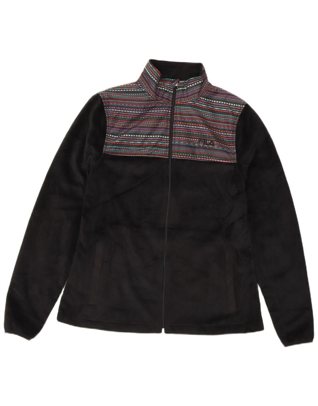 FILA Γυναικείο Fleece Jacket UK 10 Small Black Ride Polyester