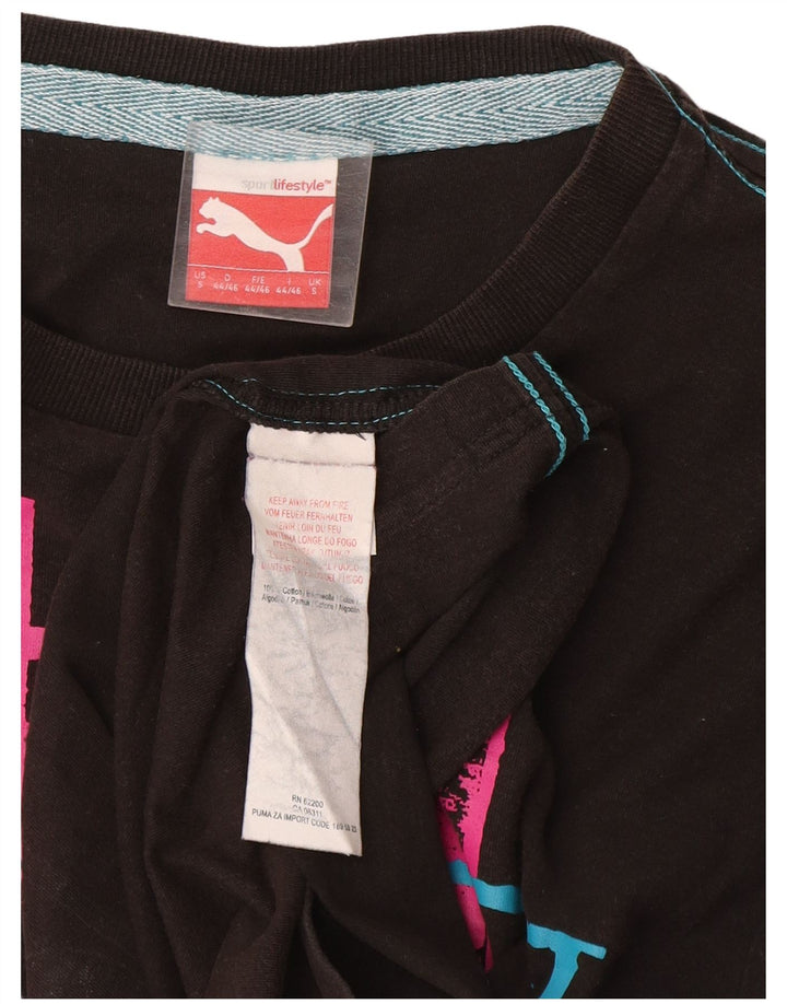 Ανδρικό γραφικό μπλουζάκι Puma, μικρό μαύρο βαμβακερό