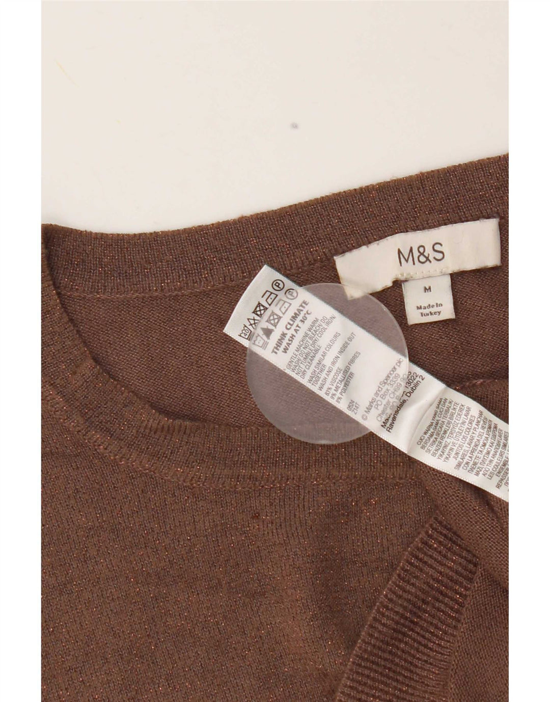 Marks & Spencer Γυναικείο πουλόβερ με λαιμόκαυστο UK 14 Μεσαίο καφέ