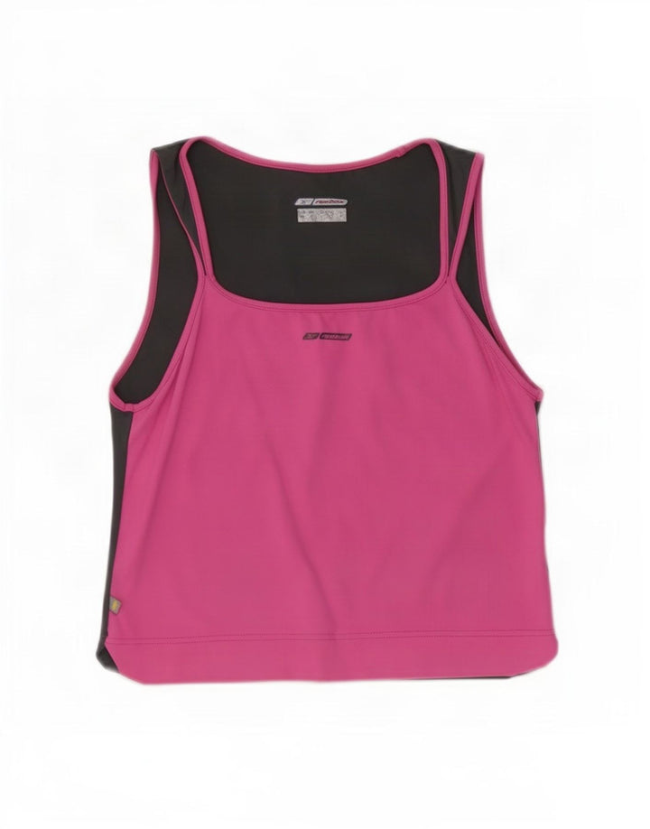 Reebok Womens Cami Top UK 14 Medium Pink Colourblock