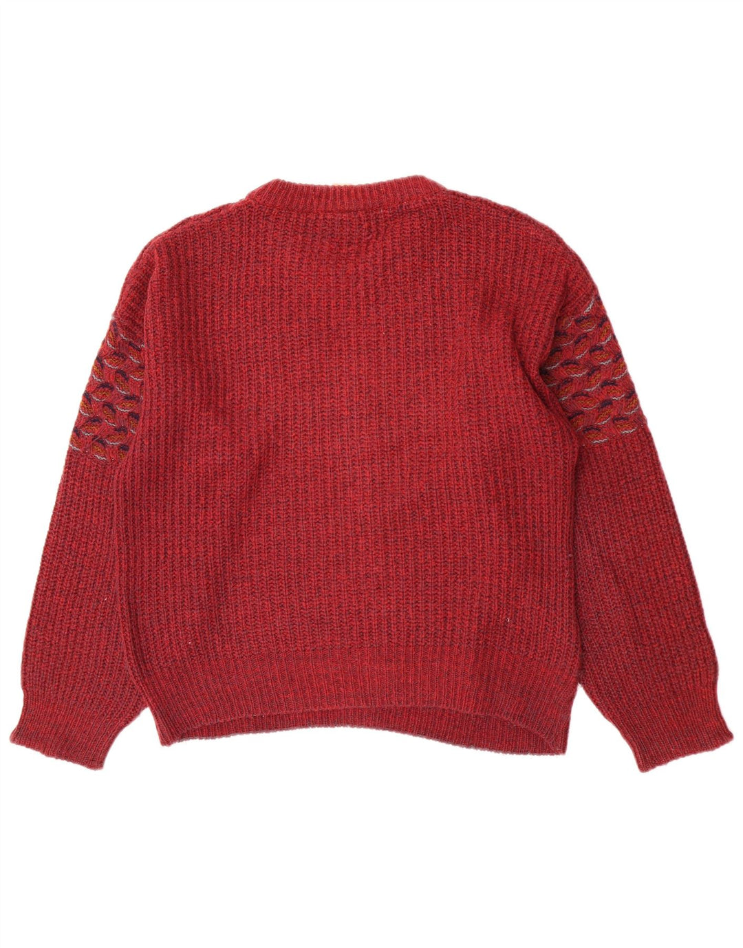 Ανδρικό πουλόβερ Fiume Crew Neck Jumper IT 46 Small Maroon Geometric Acrylic