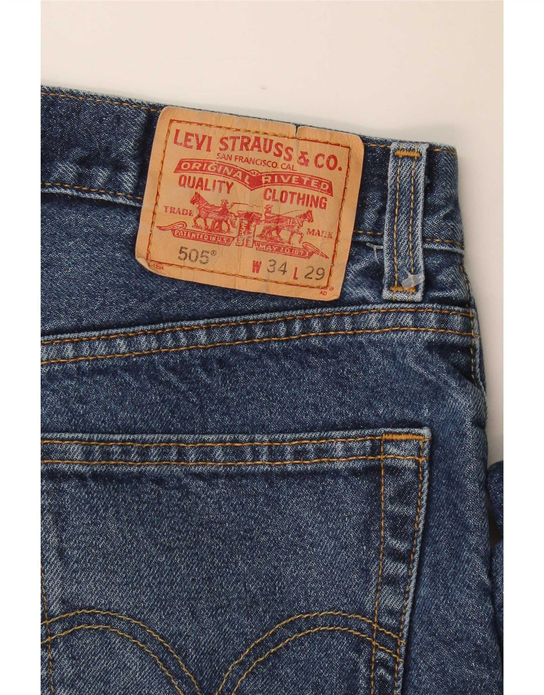 Levi's Mens 505 Regular Fit Straight Jeans W34 L29 Μπλε βαμβακερό