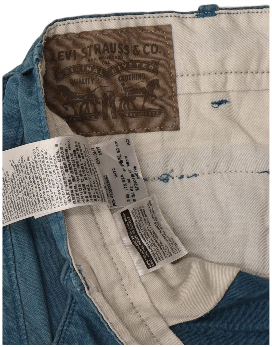 Γυναικείο σορτς Chino LEVI'S W32 μεγάλο μπλε βαμβακερό