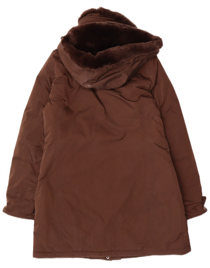 Woolrich Γυναικείο μπουφάν Parka με κουκούλα UK 14 Μεσαίο καφέ πολυεστέρας