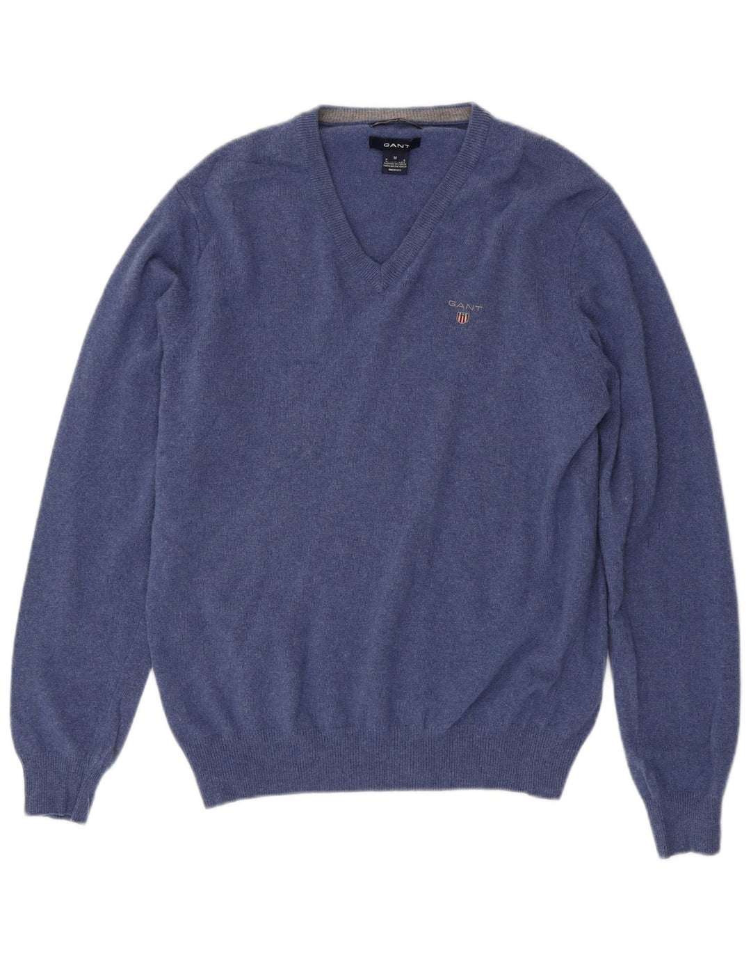 Gant Ανδρικό πουλόβερ με λαιμόκοψη σε μεσαίο μπλε μαλλί