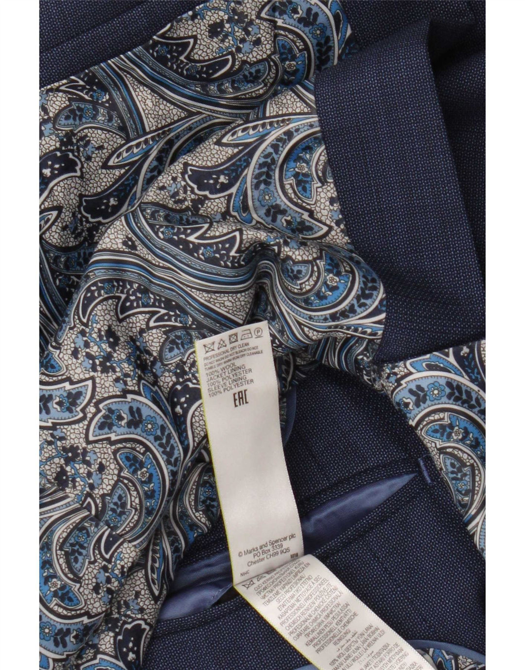 Marks & Spencer Ανδρικό σακάκι σακάκι με 2 κουμπιά UK 38 Medium Blue Wool