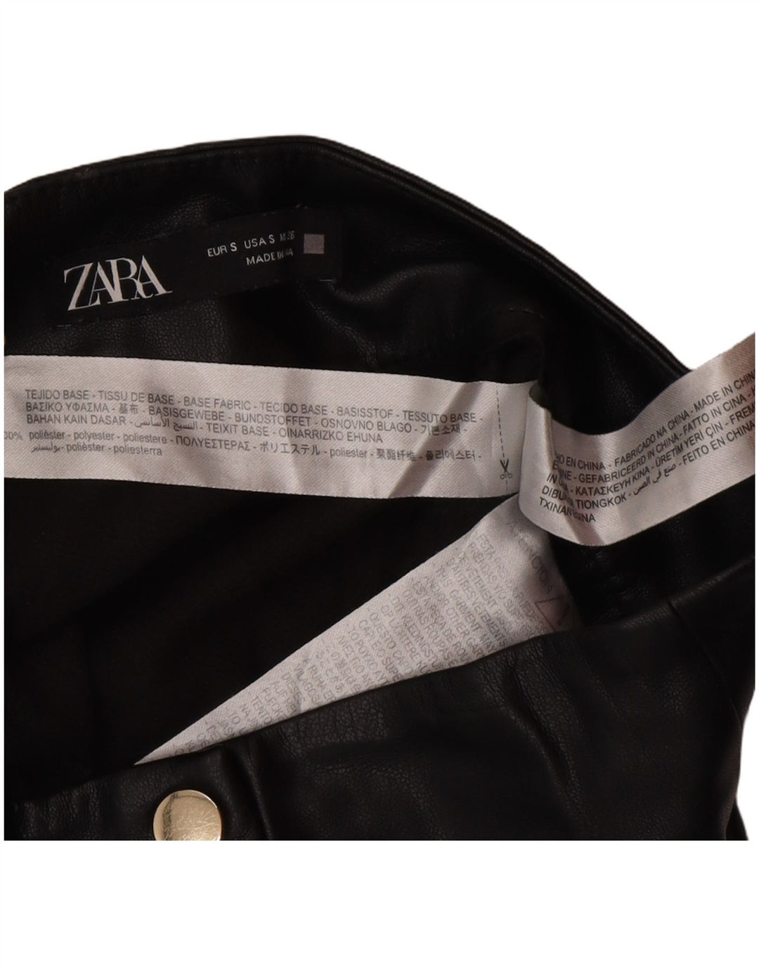 Zara Γυναικεία Μίνι Φούστα από Faux Leather Small W26 Black Polyester