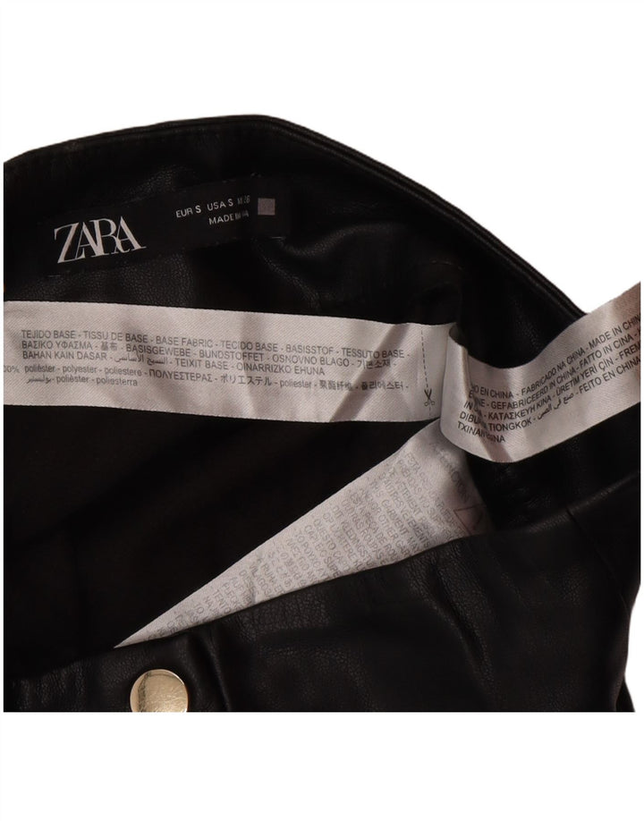 Zara Γυναικεία Μίνι Φούστα από Faux Leather Small W26 Black Polyester