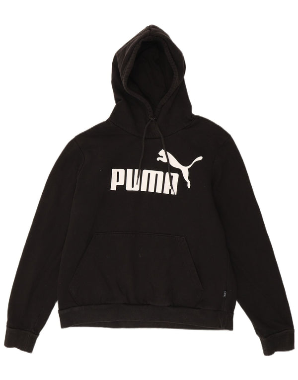 Puma Γυναικείο Γραφικό Hoodie Jumper UK 16 Large μαύρο βαμβακερό