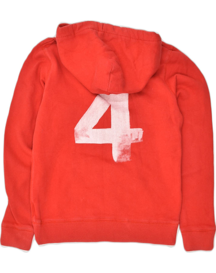 JACK WILLS Womens Graphic Hoodie Jumper UK 12 Medium Red Cotton | Vintage Jack Wills | Thrift | Second-Hand Jack Wills | Used Clothing | Messina Hembry 