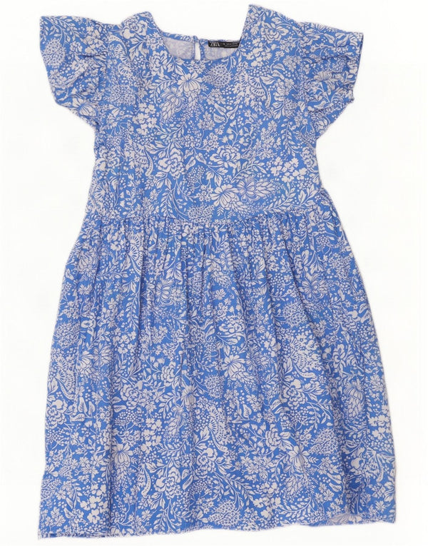 Zara Γυναικείο Φόρεμα A-Line UK 18 XL Blue Floral