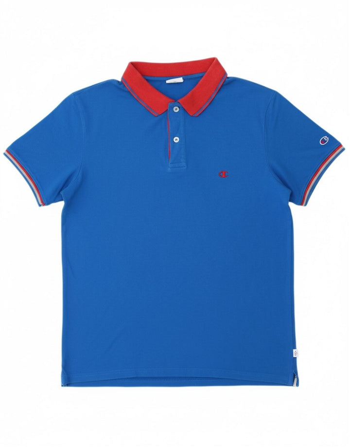 CHAMPION Mens Polo Shirt Large Blue