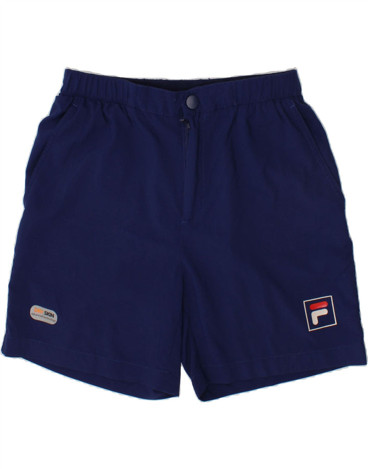 FILA Boys Graphic Chino Shorts 11-12 Years W25 Navy Blue Polyester Vintage Fila and Second-Hand Fila from Messina Hembry 