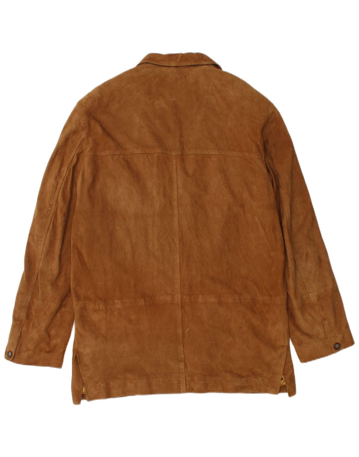 Vintage Ανδρικό Suede Blazer Jacket IT 48 Δερμάτινο μεσαίο καφέ