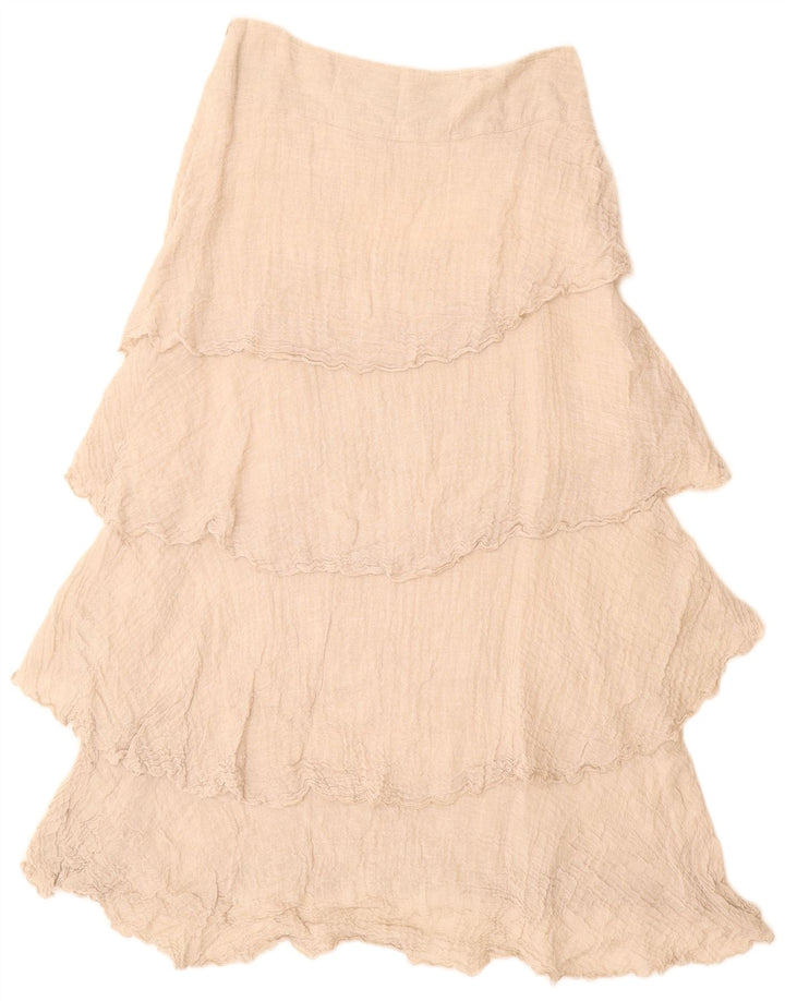 VINTAGE Γυναικεία Ψηλόμεση Φούστα W28 Μεσαίο Μπεζ