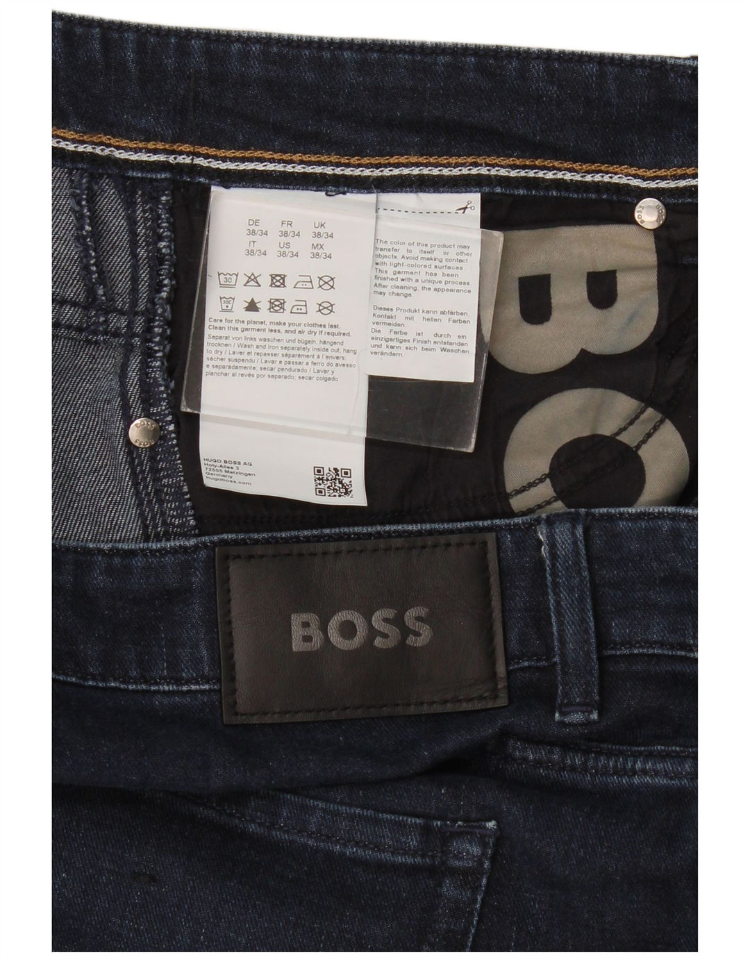 Ανδρικό τζιν Hugo Boss Slim W38 L34 Navy Blue Cotton