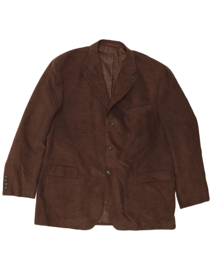 Marks & Spencer Ανδρικό σακάκι κοτλέ σλέιζερ UK 46 XL καφέ με 3 κουμπιά