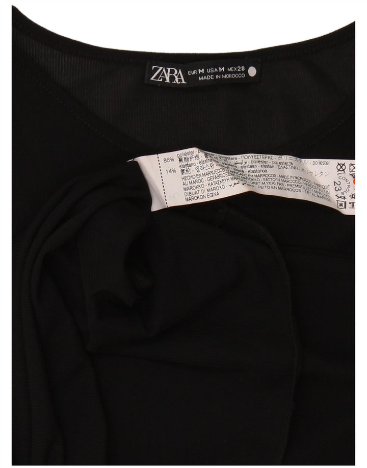 Zara Γυναικείο τοπ μακρυμάνικο UK 14 μεσαίο μαύρο πολυεστέρας