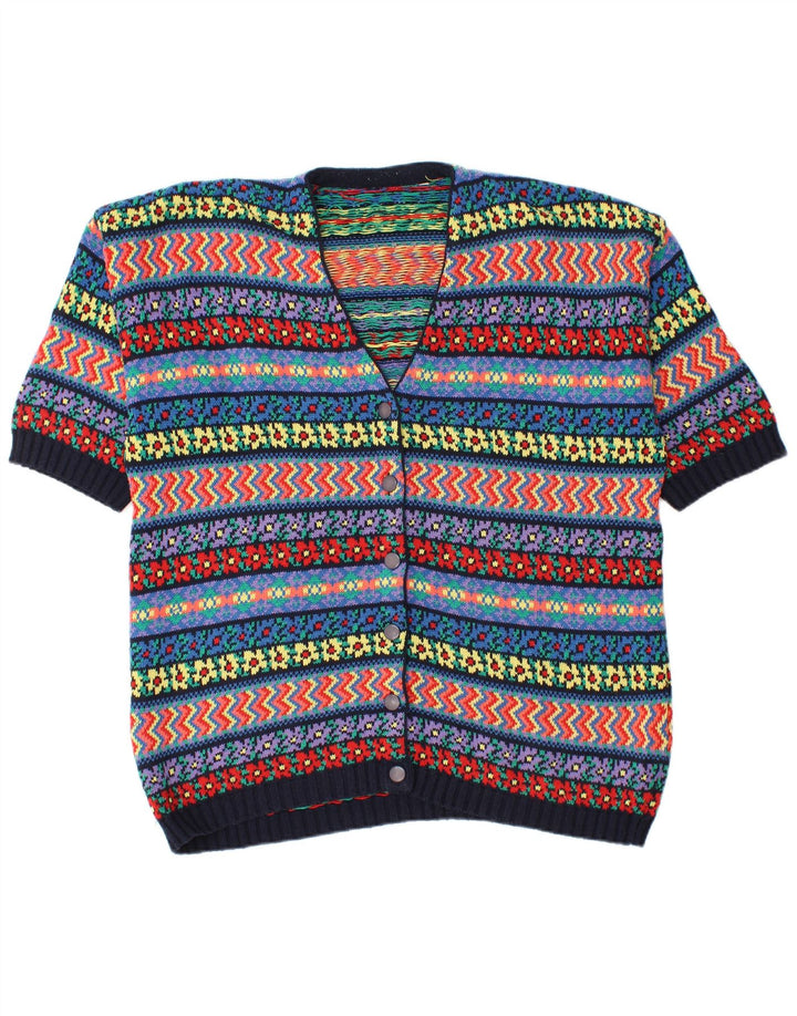 Vintage Γυναικείο Oversized Ζακέτα UK 16 Μεγάλο Πολύχρωμο