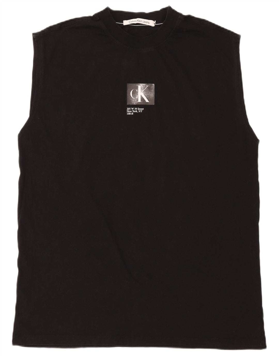 Calvin Klein Jeans Ανδρικό γραφικό φανελάκι, μεσαίο μαύρο βαμβακερό