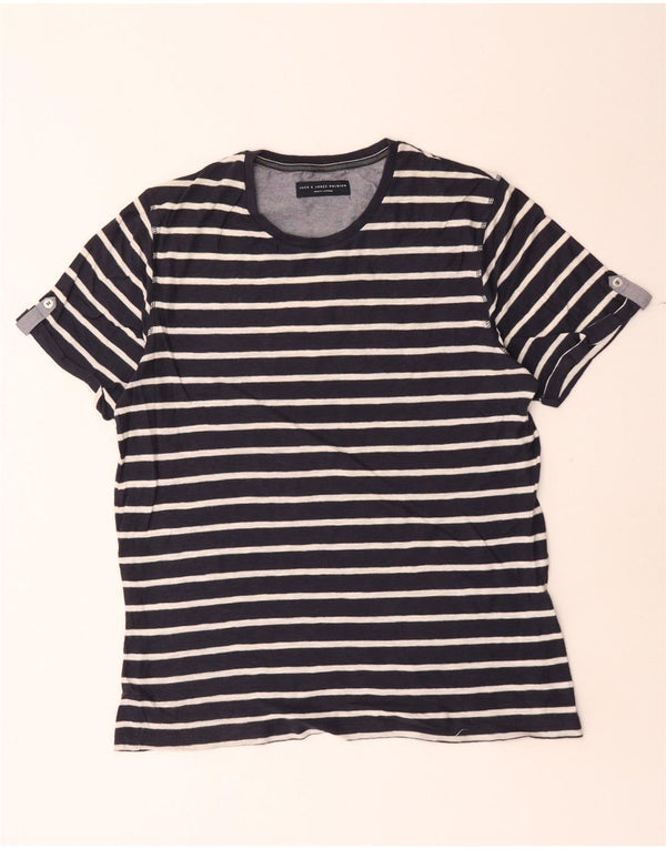 Jack & Jones Ανδρικό T-Shirt Top Large Navy Blue ριγέ