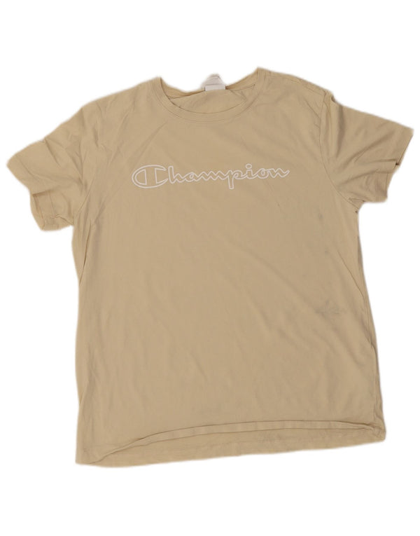 Γυναικείο μπλουζάκι Champion Graphic Top UK 20 2XL Beige βαμβακερό
