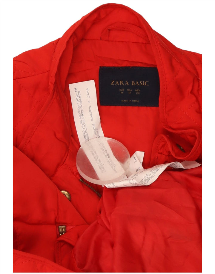 Zara Γυναικείο Καπιτονέ Gilet UK 12 Medium Red Polyester