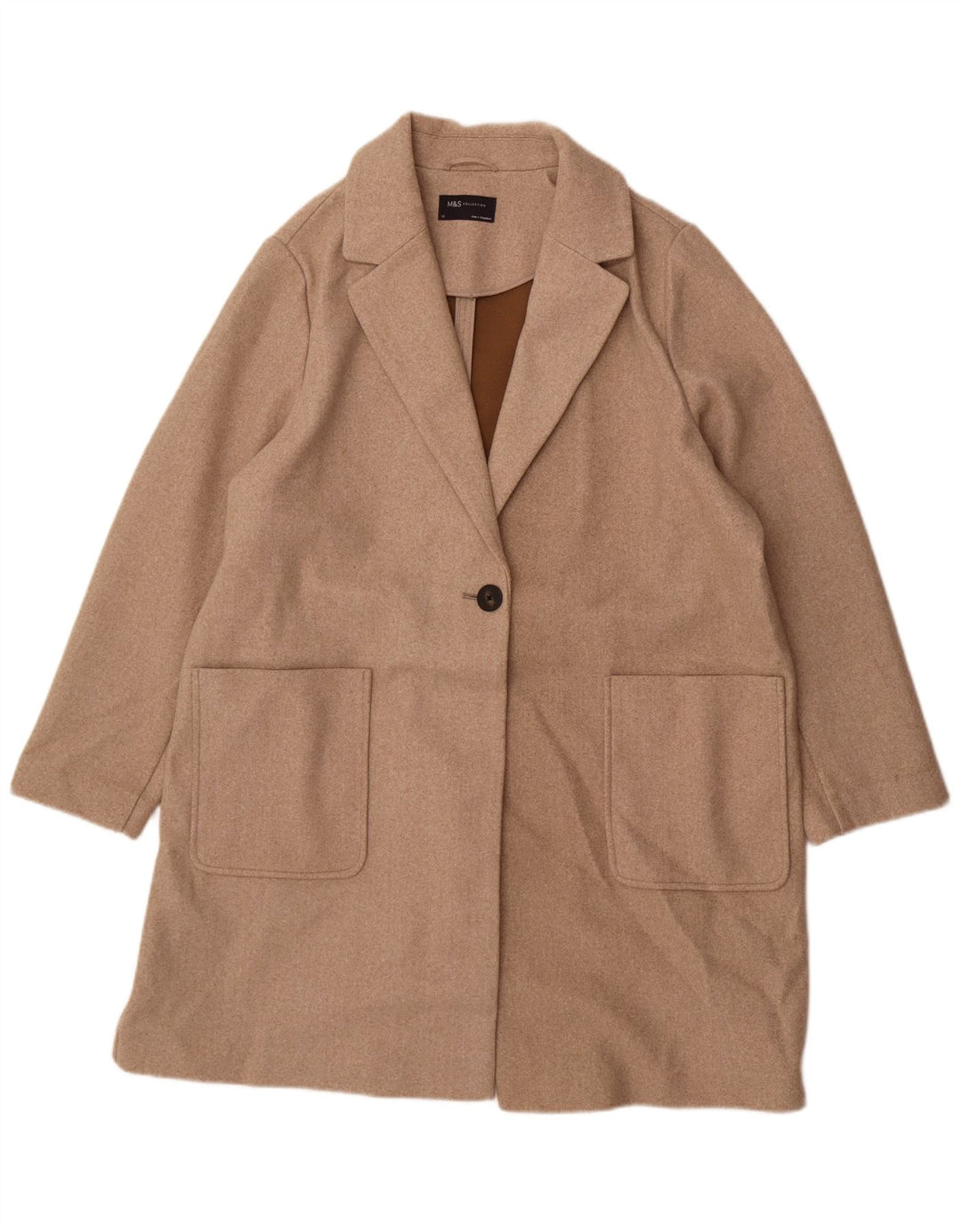 Marks & Spencer Γυναικείο Πανωφόρι UK 20 2XL Beige Polyester