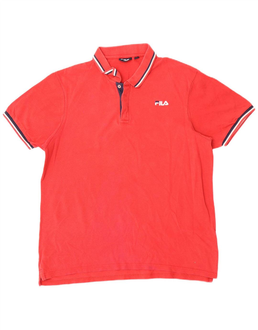 Fila Ανδρικό Πόλο Μπλουζάκι 2XL Κόκκινο Βαμβακερό