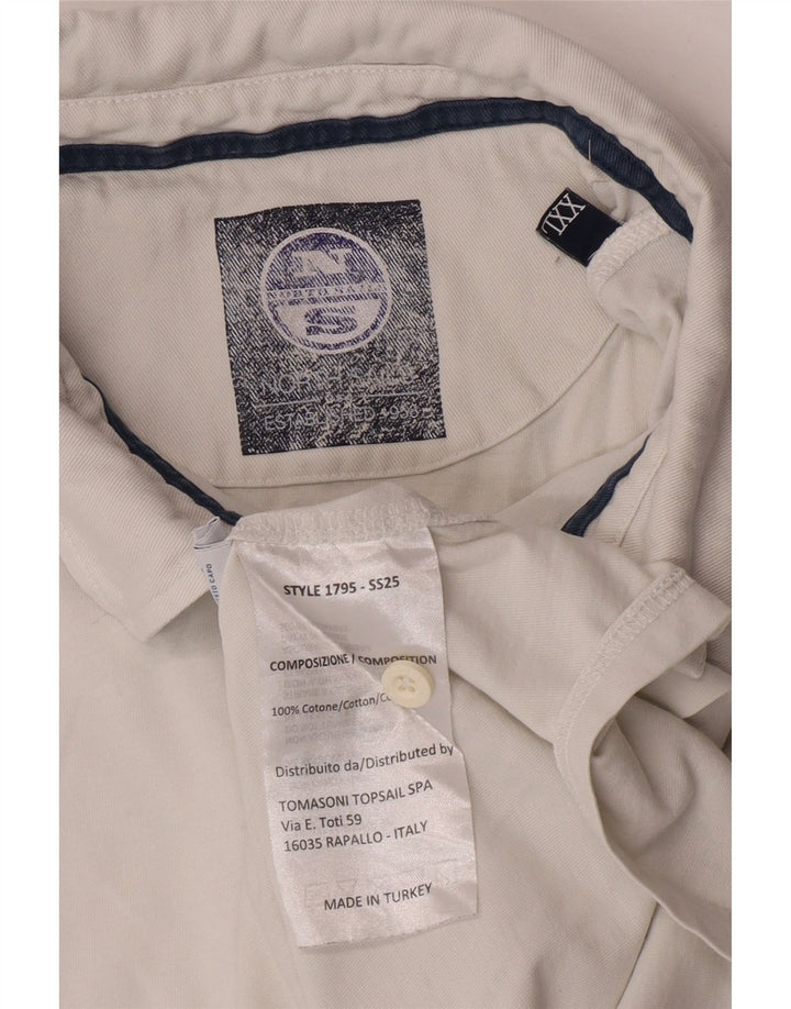 North Sails Ανδρικό γραφικό πόλο μπλουζάκι 2XL λευκό βαμβακερό