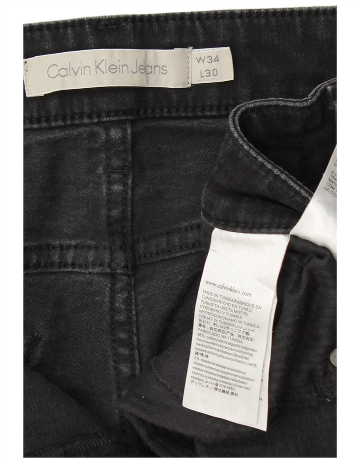 CALVIN KLEIN Ανδρικό Slim Jeans W34 L30 Μαύρο βαμβακερό