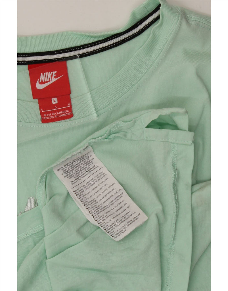 NIKE Womens Crop Graphic T-Shirt Top UK 16 Large Green Cotton Vintage Nike and Second-Hand Nike from Messina Hembry 
