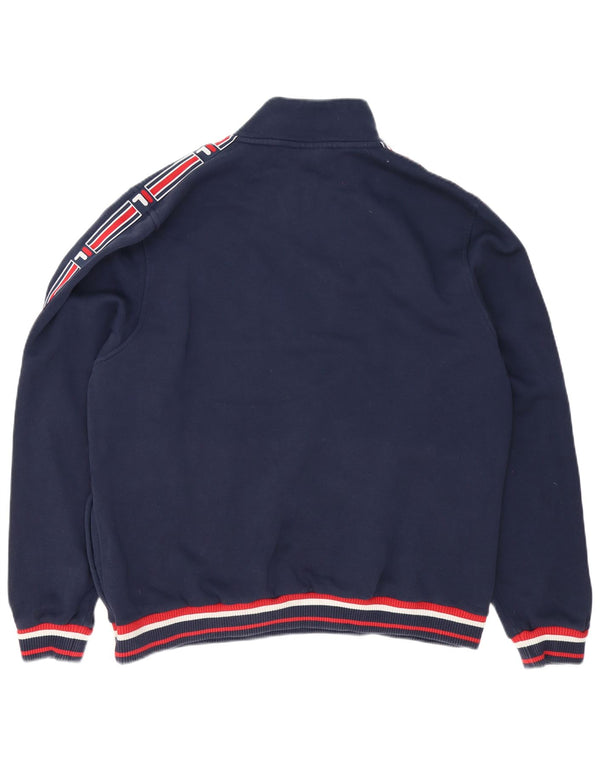 Ανδρικό γραφικό φούτερ με φερμουάρ Fila Jumper 3XL Navy Blue Colourblock