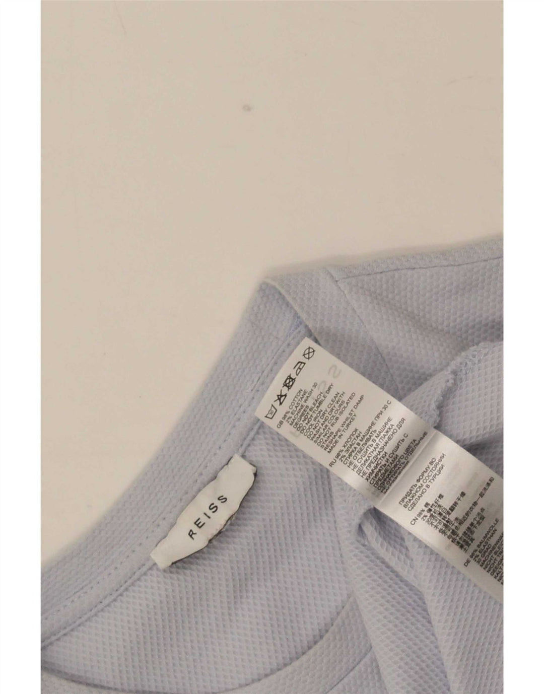 Ανδρικό T-Shirt Reiss Top από μεσαίο μπλε βαμβακερό