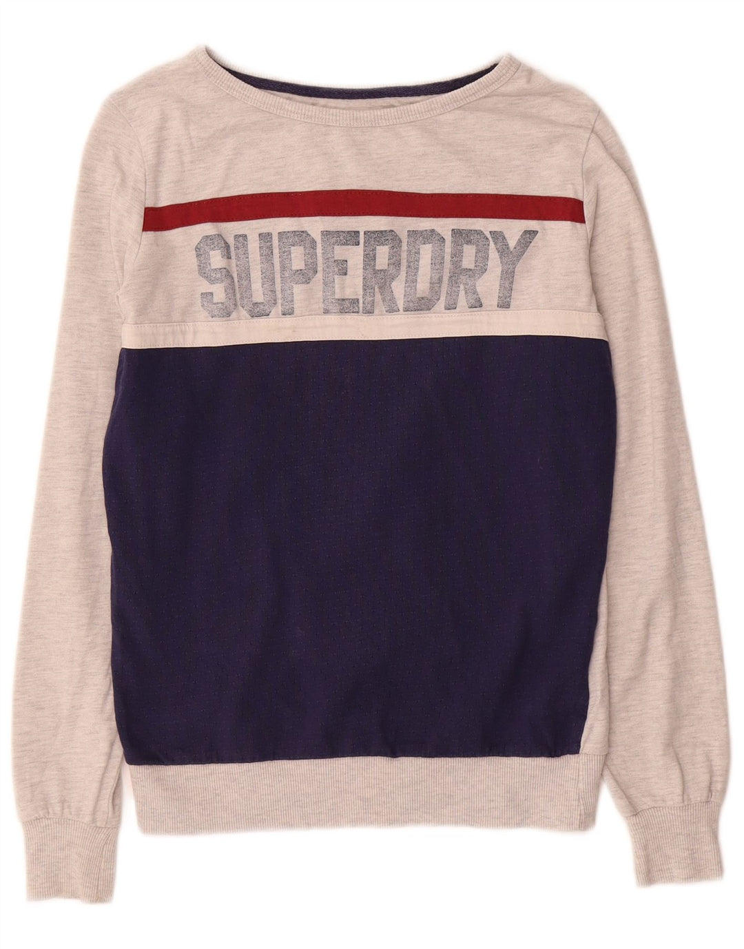 Γυναικείο γραφικό φούτερ Superdry Jumper UK 12 Medium Grey Colourblock