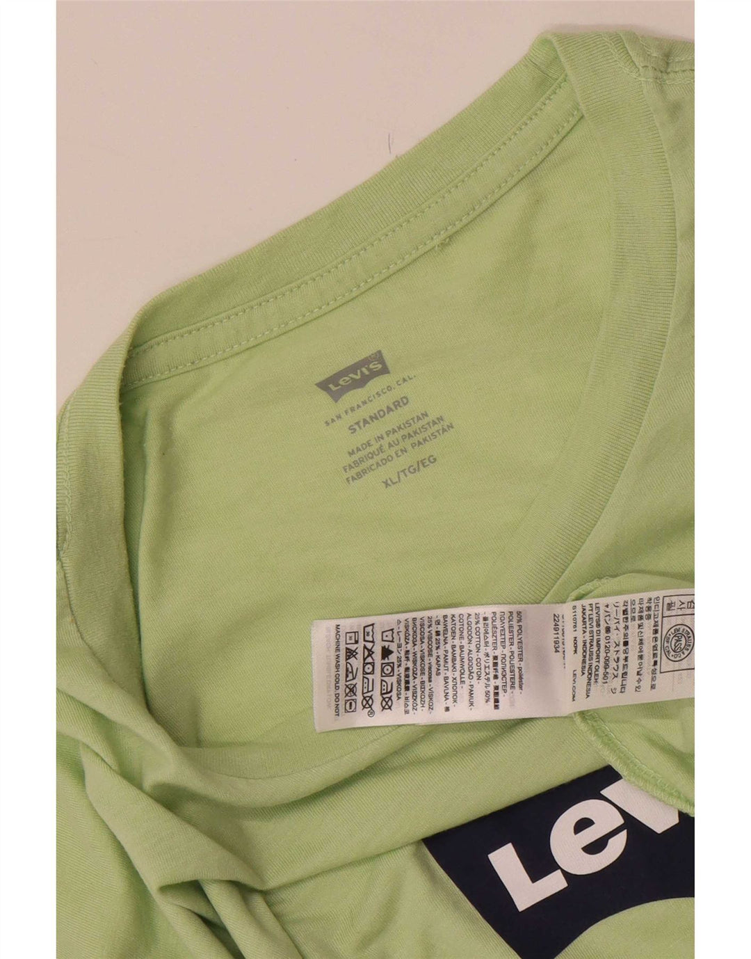Ανδρικό γραφικό T-Shirt Levi's Standard Top XL Green Polyester