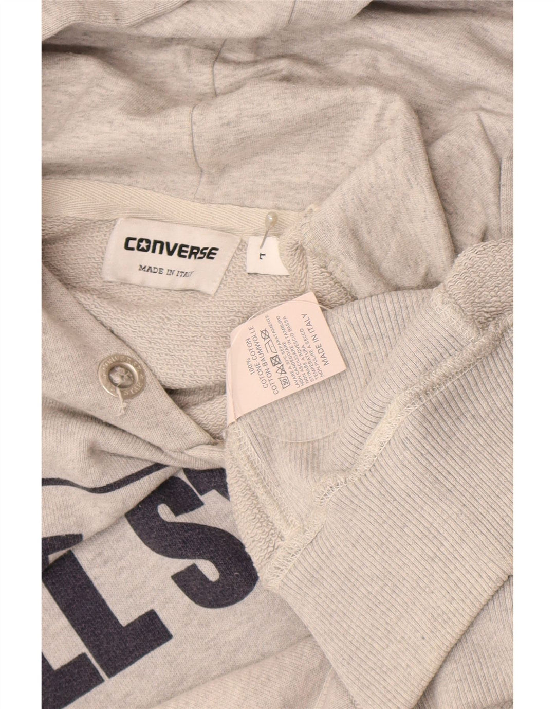 Ανδρικό Converse Graphic Hoodie Jumper μεγάλο γκρι βαμβακερό