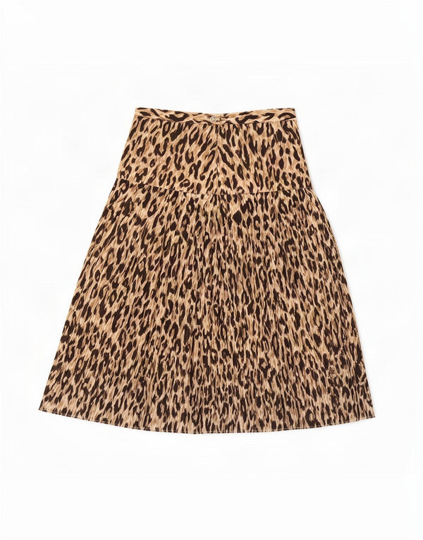 Vintage γυναικεία φούστα με φούστα Small W27 καφέ Animal print