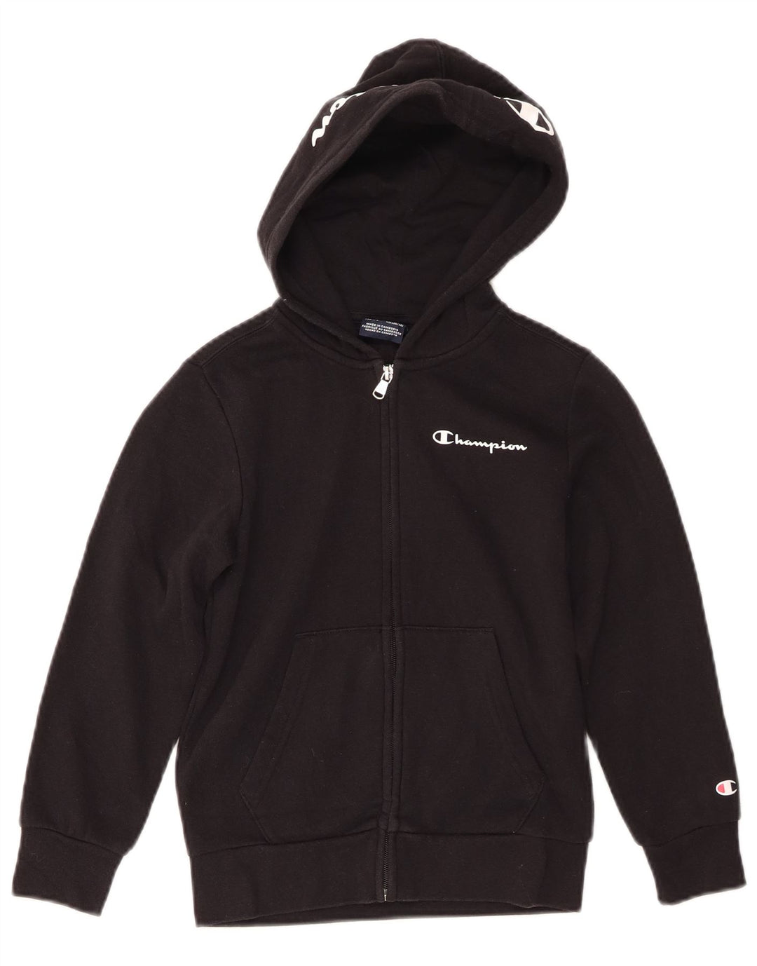 Champion Boys Graphic Zip Hoodie πουλόβερ 7-8 ετών Small Black