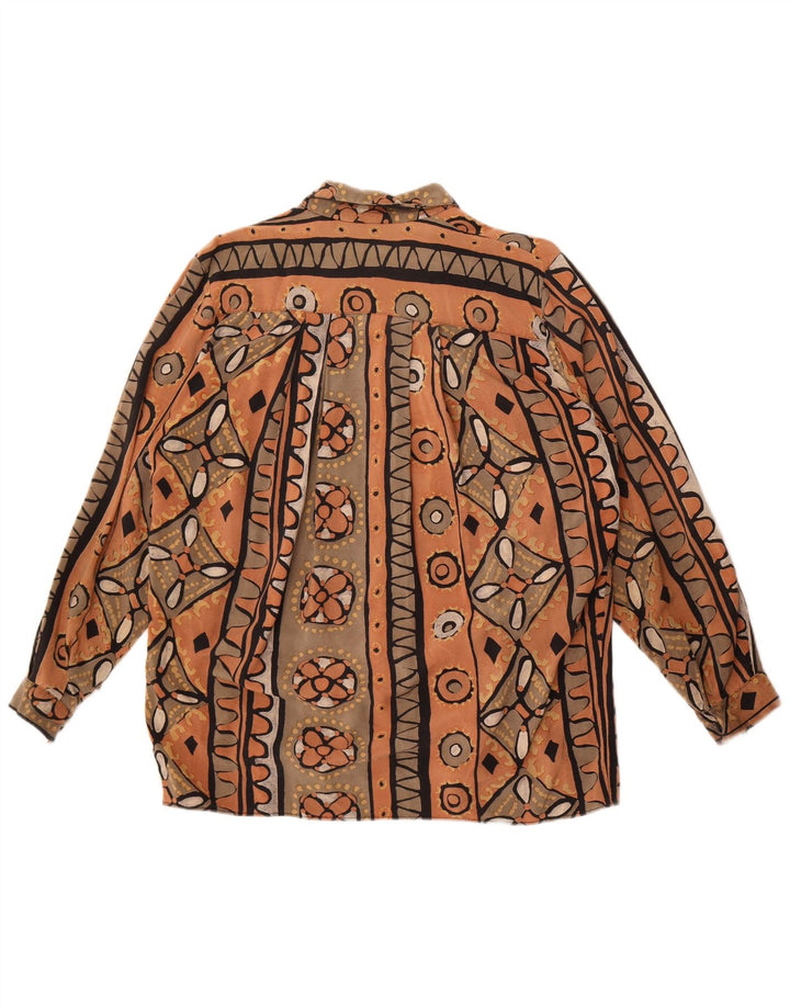 Vintage Γυναικείο Πουκάμισο Μπλούζα UK 20 2XL Καφέ Γεωμετρικό