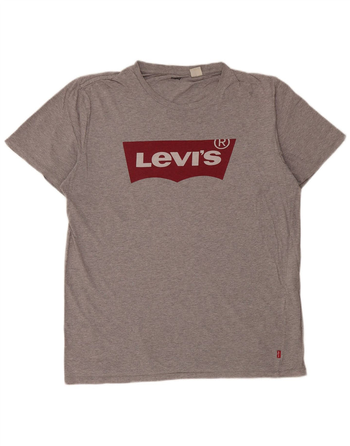 LEVI'S Mens Graphic T-Shirt Top Medium Grey Flecked