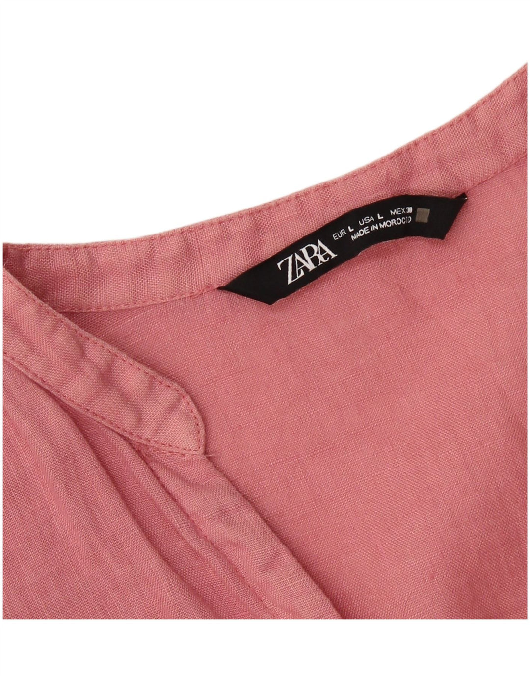 ZARA Γυναικείο πουκάμισο 3/4 μανίκι Μπλούζα UK 16 Large Pink
