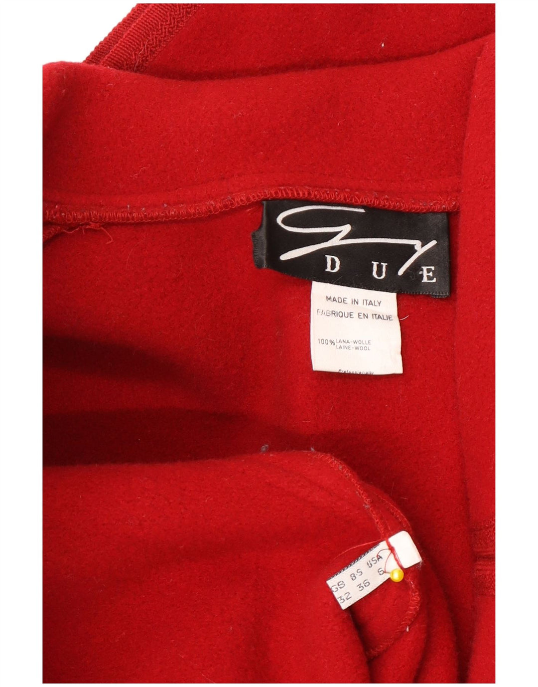 Genny Γυναικείο Μπουφάν Μπλέιζερ με 3 Κουμπιά UK 10 Small Red Wool