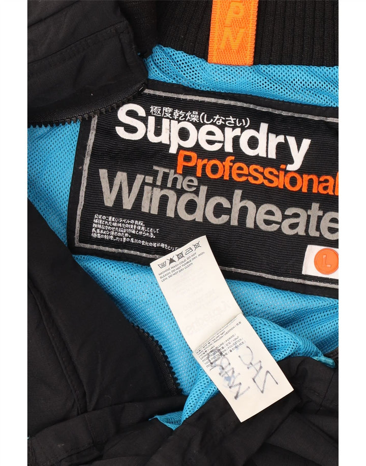 Superdry Γυναικείο τζάκετ αντιανεμικό γραφικό UK 16 μεγάλο μαύρο