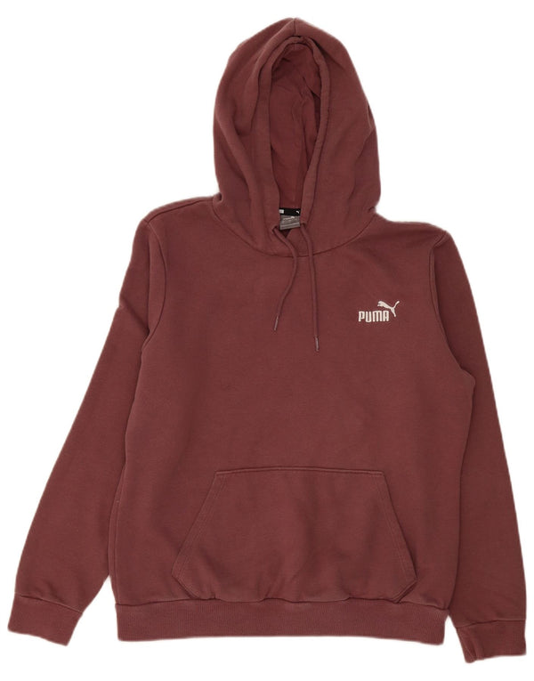 Puma Γυναικείο Hoodie Jumper UK 16 Large μπορντό βαμβακερό