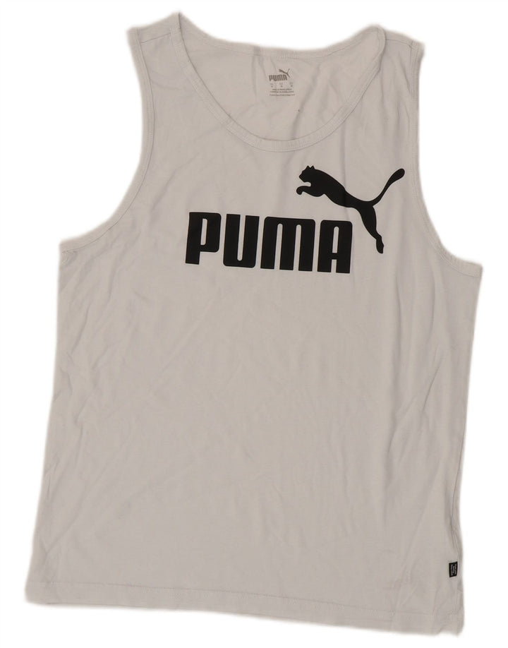 Γυναικείο Γραφικό Γιλέκο Puma UK 14 Βαμβακερό μεσαίο λευκό