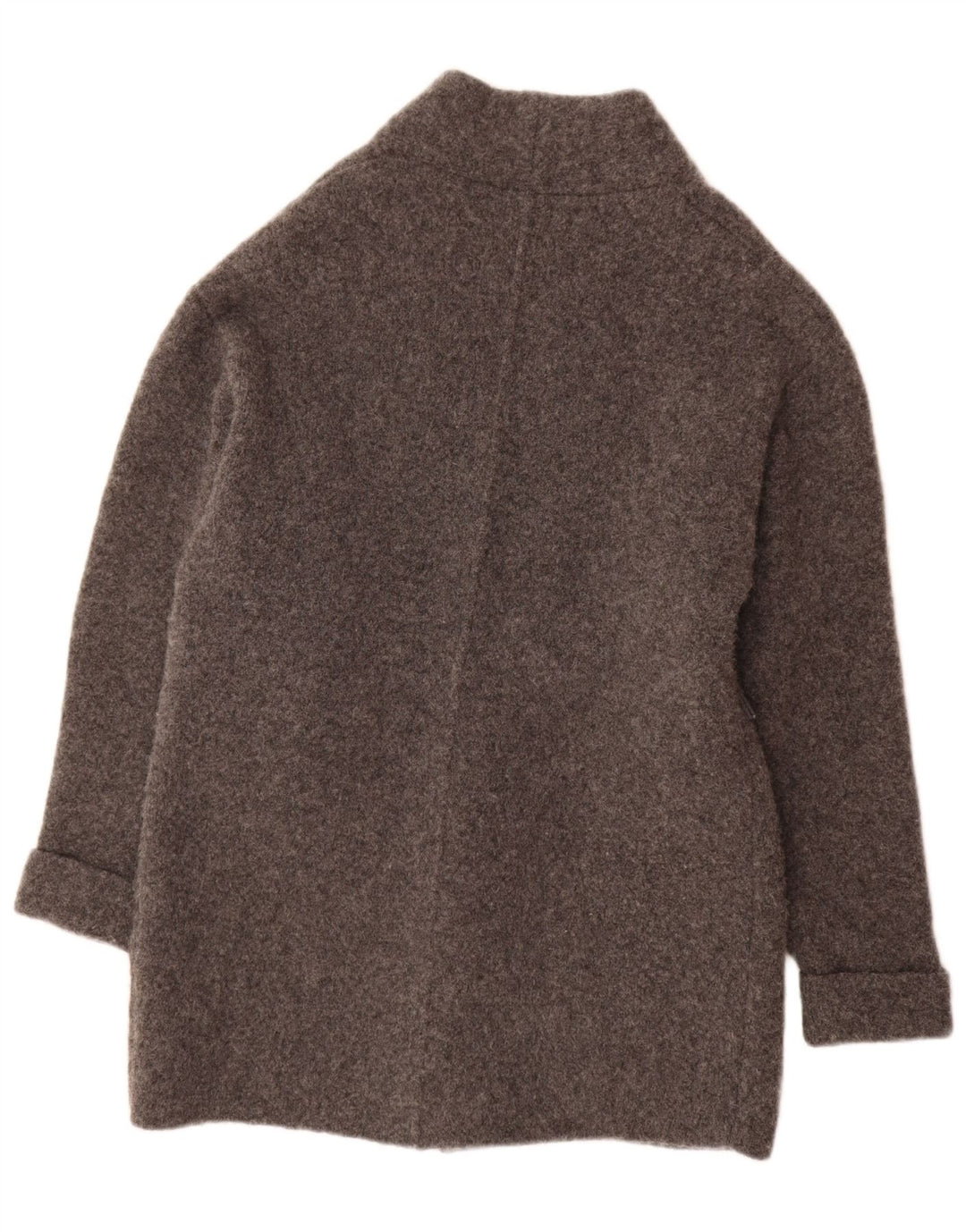 Zara Γυναικείο μακρυά ανοιχτό πουλόβερ UK 10 Small Grey Wool
